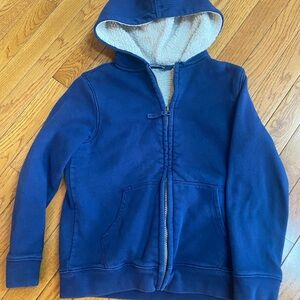 Lands End sherpa lined jacket with hood